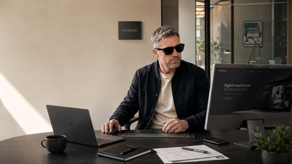 Fondateur PIXNORD au bureau, création de sites web à Lille